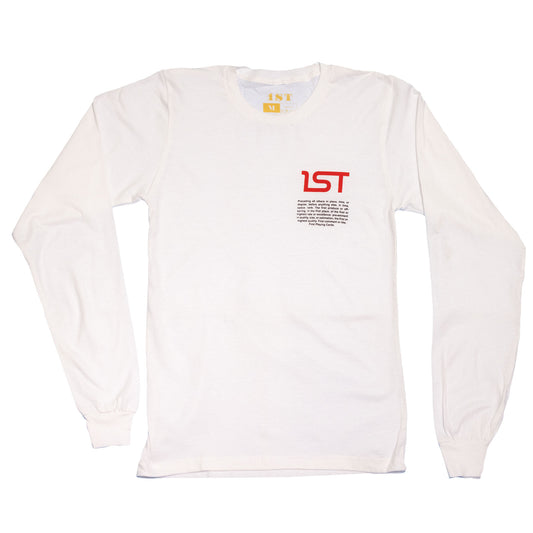 1ST White Long Sleeve T-Shirt