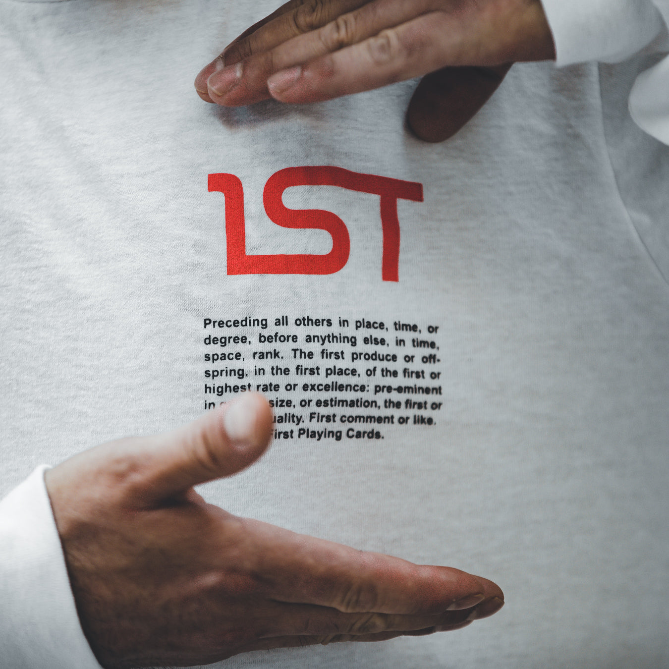 1ST White Long Sleeve T-Shirt