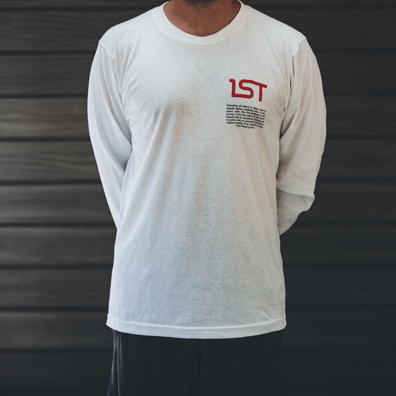 1ST White Long Sleeve T-Shirt