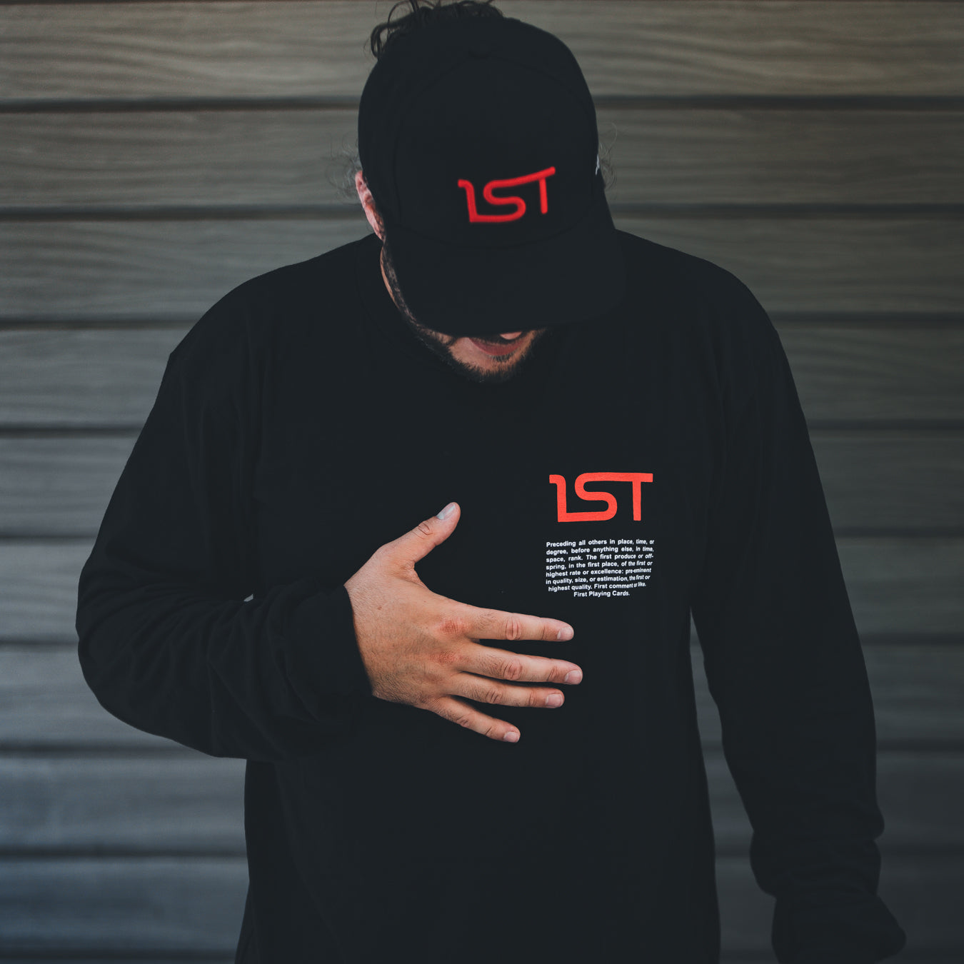 1ST Black Long Sleeve T-Shirt