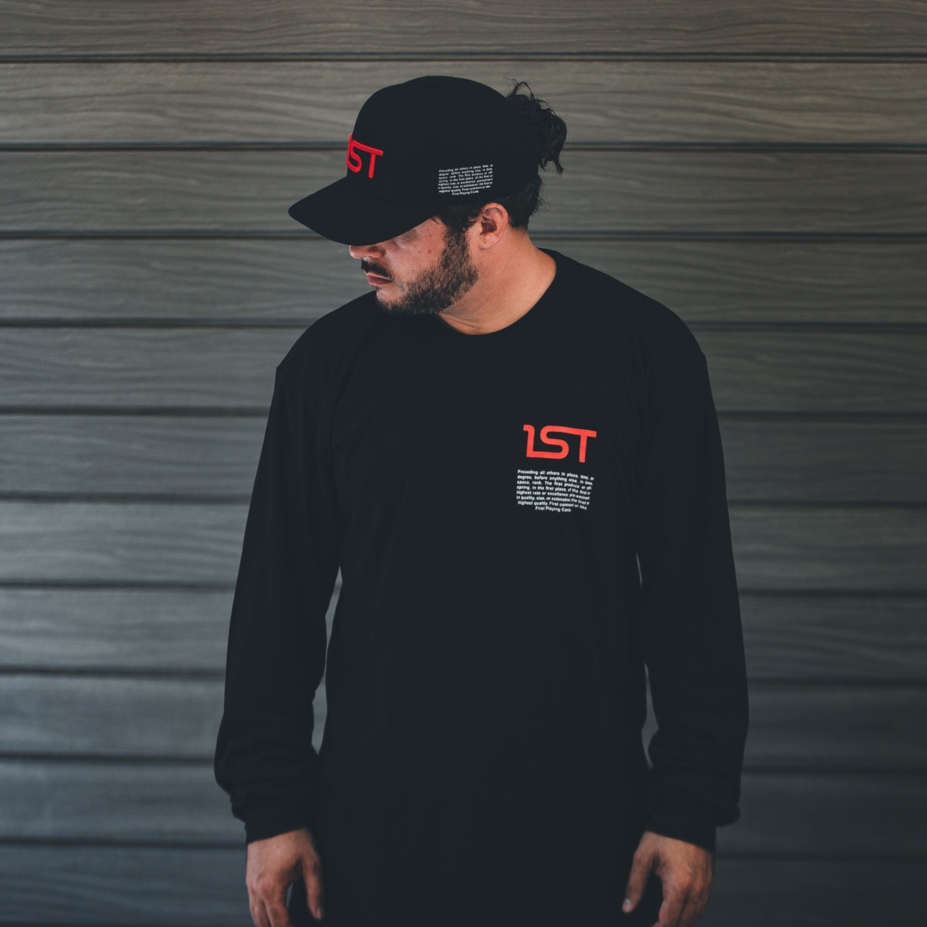 1ST Black Long Sleeve T-Shirt