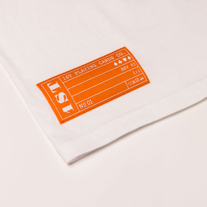 1ST White "CRDPRN" Long Sleeve Tee