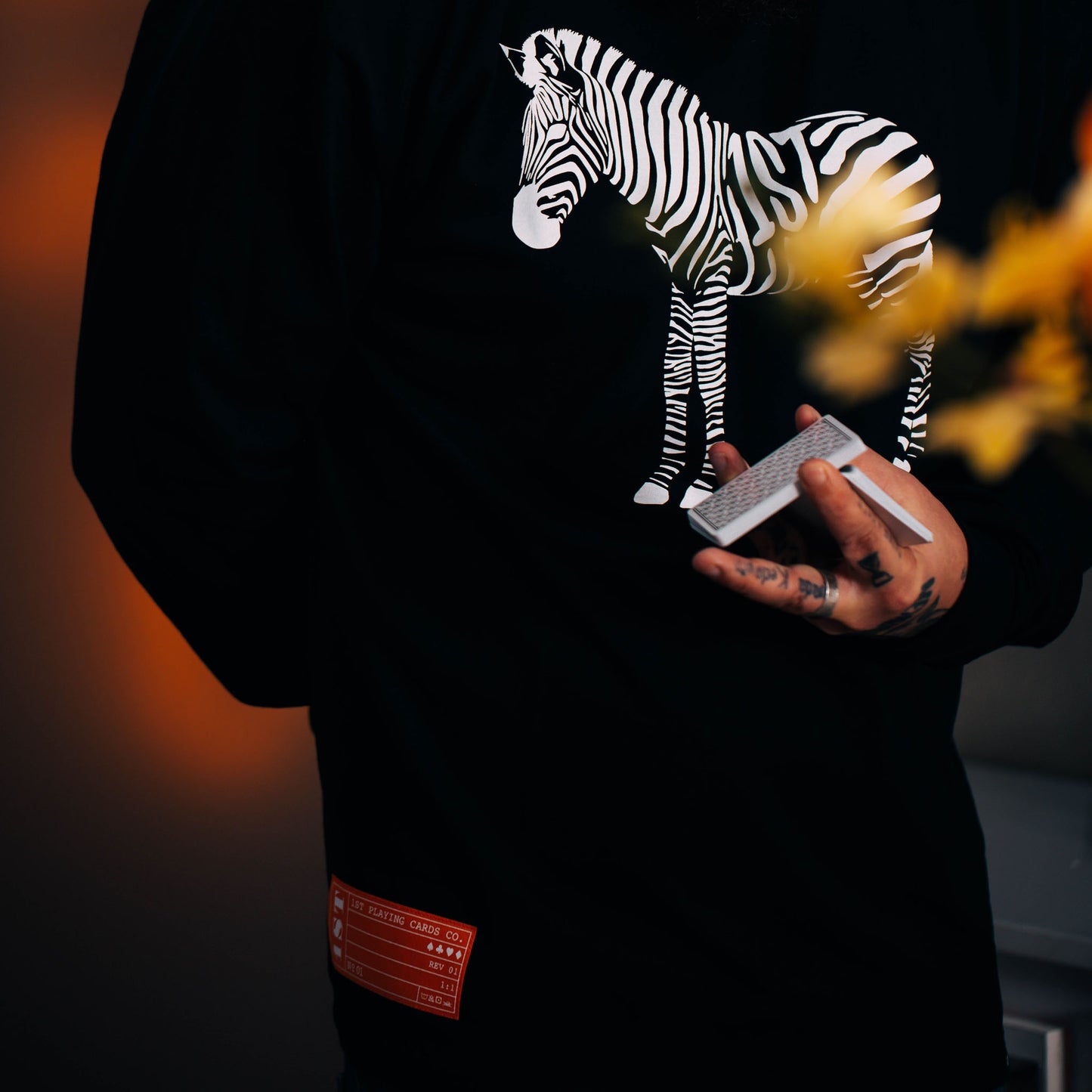 1ST Black "Zebra" Long Sleeve Tee
