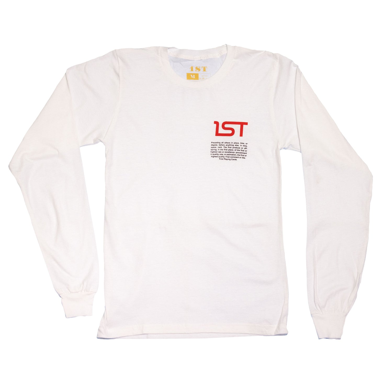 1ST White Long Sleeve T-Shirt