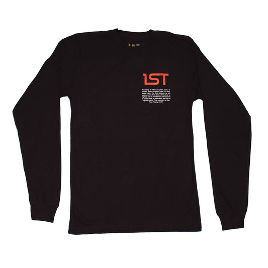 1ST Black Long Sleeve T-Shirt