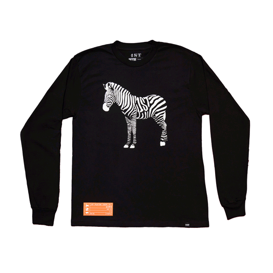 1ST Black "Zebra" Long Sleeve Tee