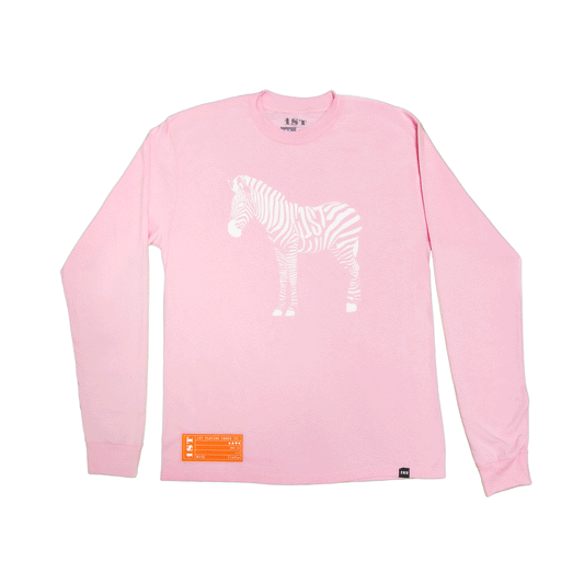 1ST Pink "Zebra" Long Sleeve Tee